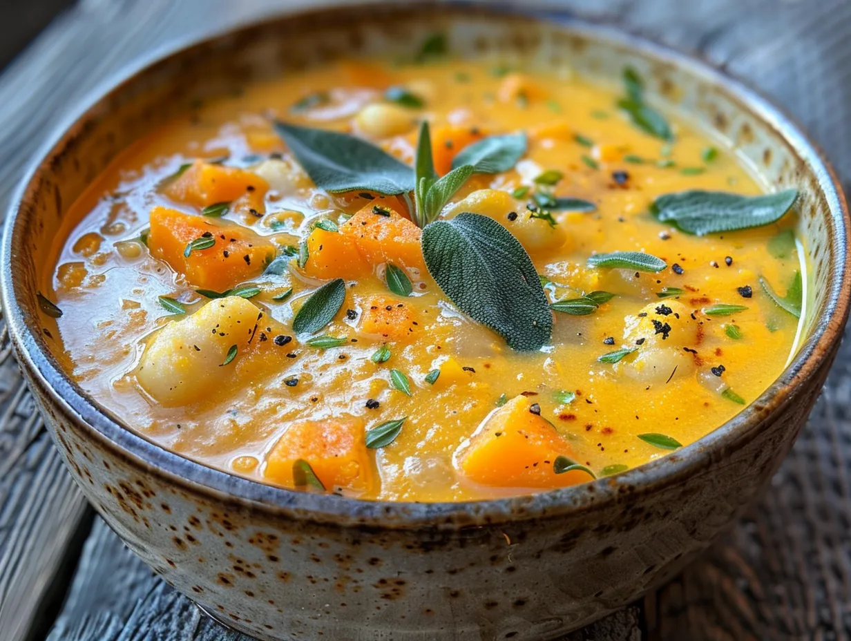 A Bowl of Butternut Squash Gnocchi Soup