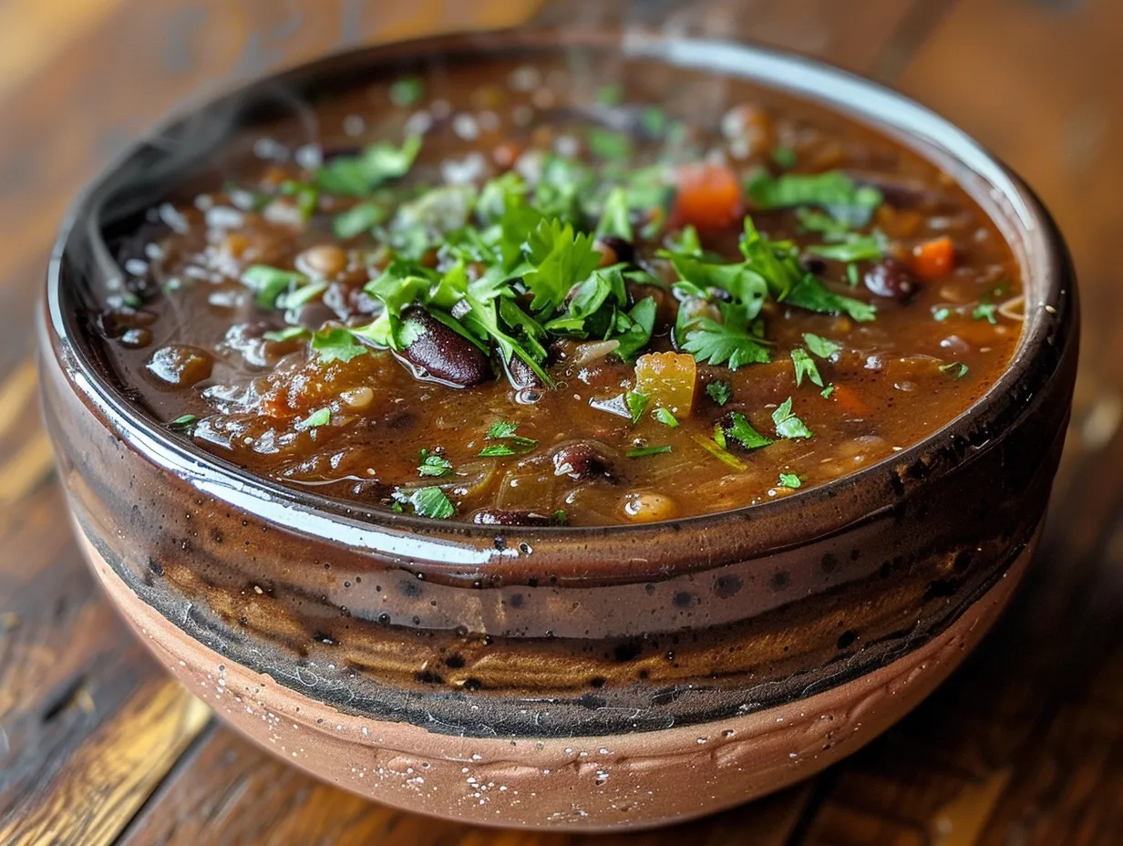 Bowl of Spicy Black Bean Soup