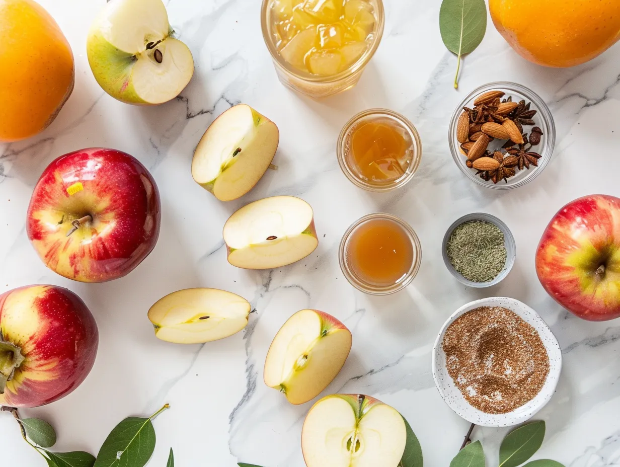 Ingredients for making Caramel Apple Sangria