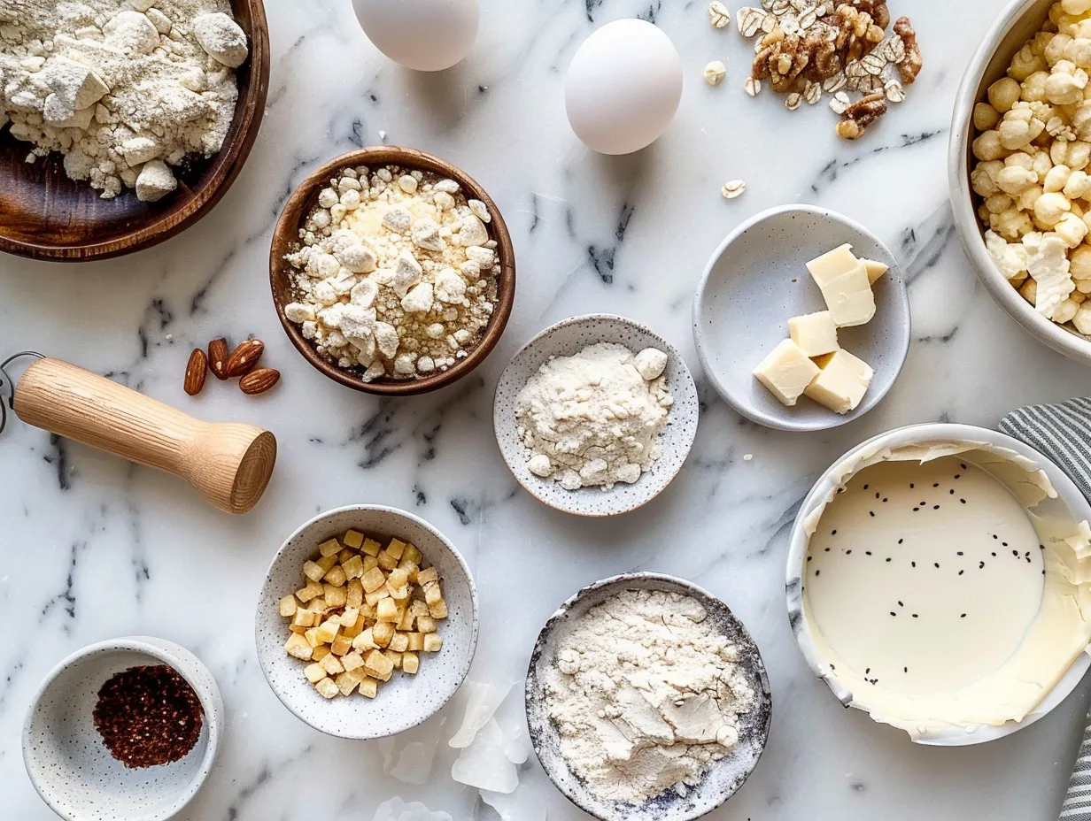 Cheddar Bay Philly Cheese Steak Cobbler ingredients laid out