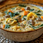 Cozy Creamy Sausage Tortellini Soup