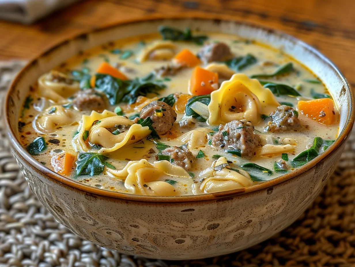 Cozy Creamy Sausage Tortellini Soup
