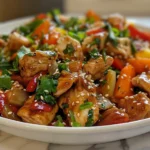 Delicious Chicken Stir Fry with Homemade Sauce on a Plate