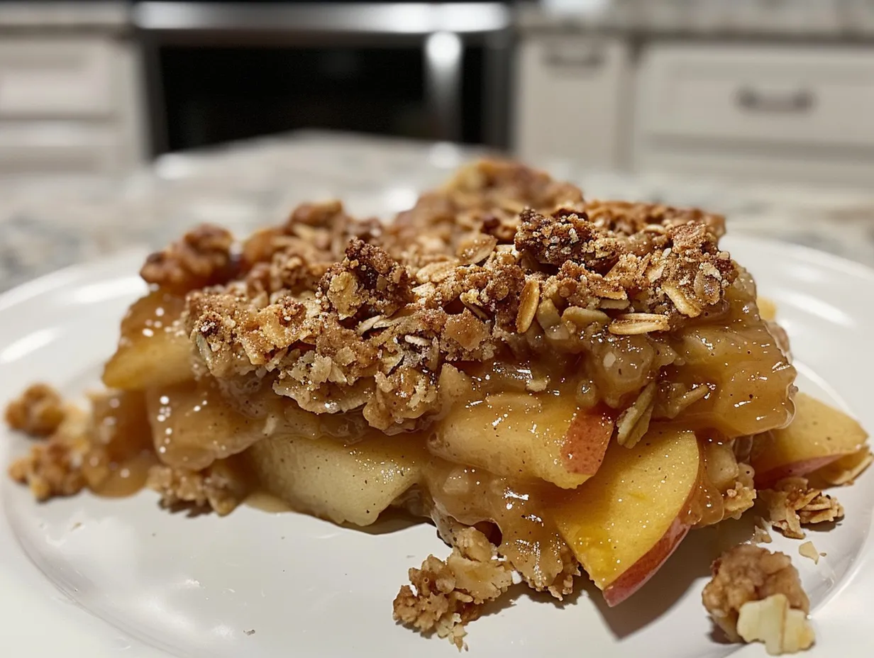 Delicious Homemade Apple Crisp with Golden Topping