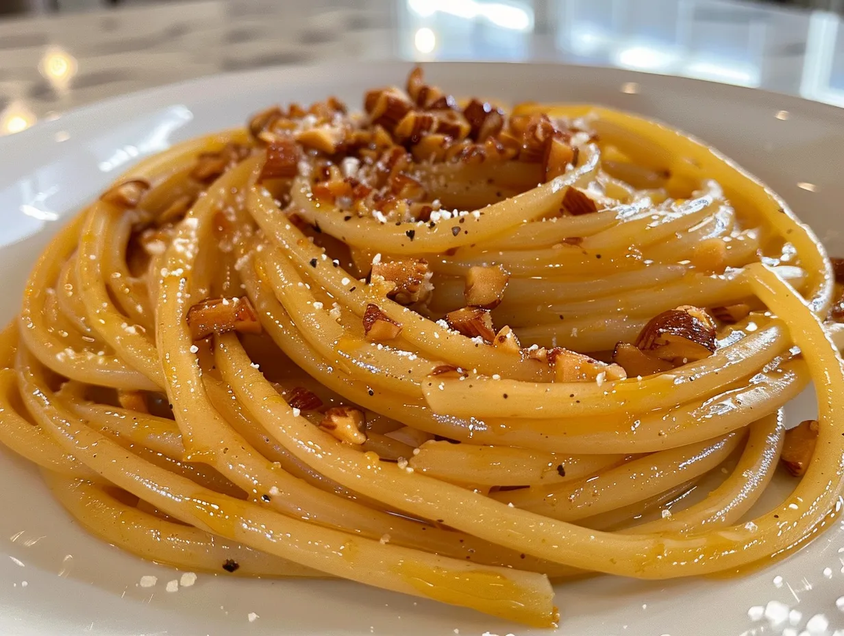 Delicious honeynut squash pasta plated and ready to serve