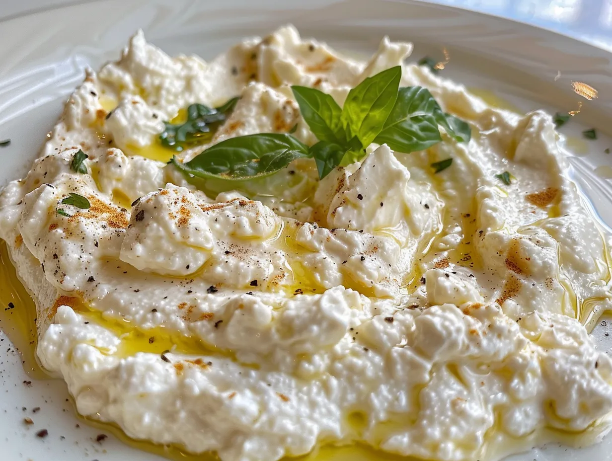 Delicious Ricotta Dip with Hot Honey served with crackers.
