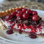 Delicious Slice of Chocolate Cherry Cream Pie