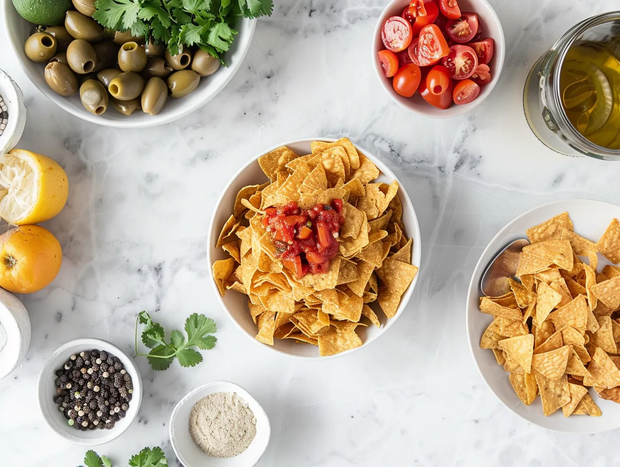 Fresh ingredients for making Bundt Pan Nachos
