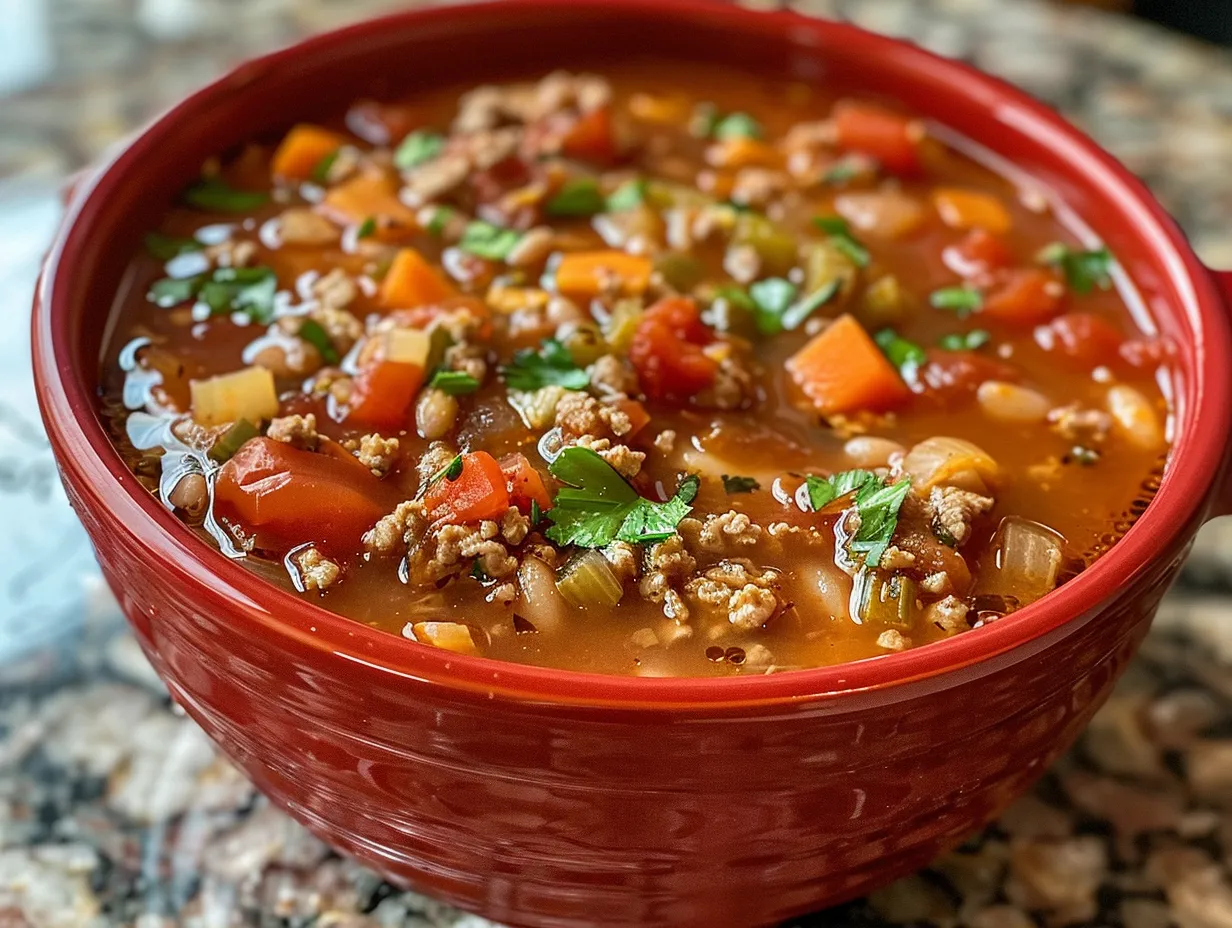 Hearty One-Pot Stuffed Pepper Soup