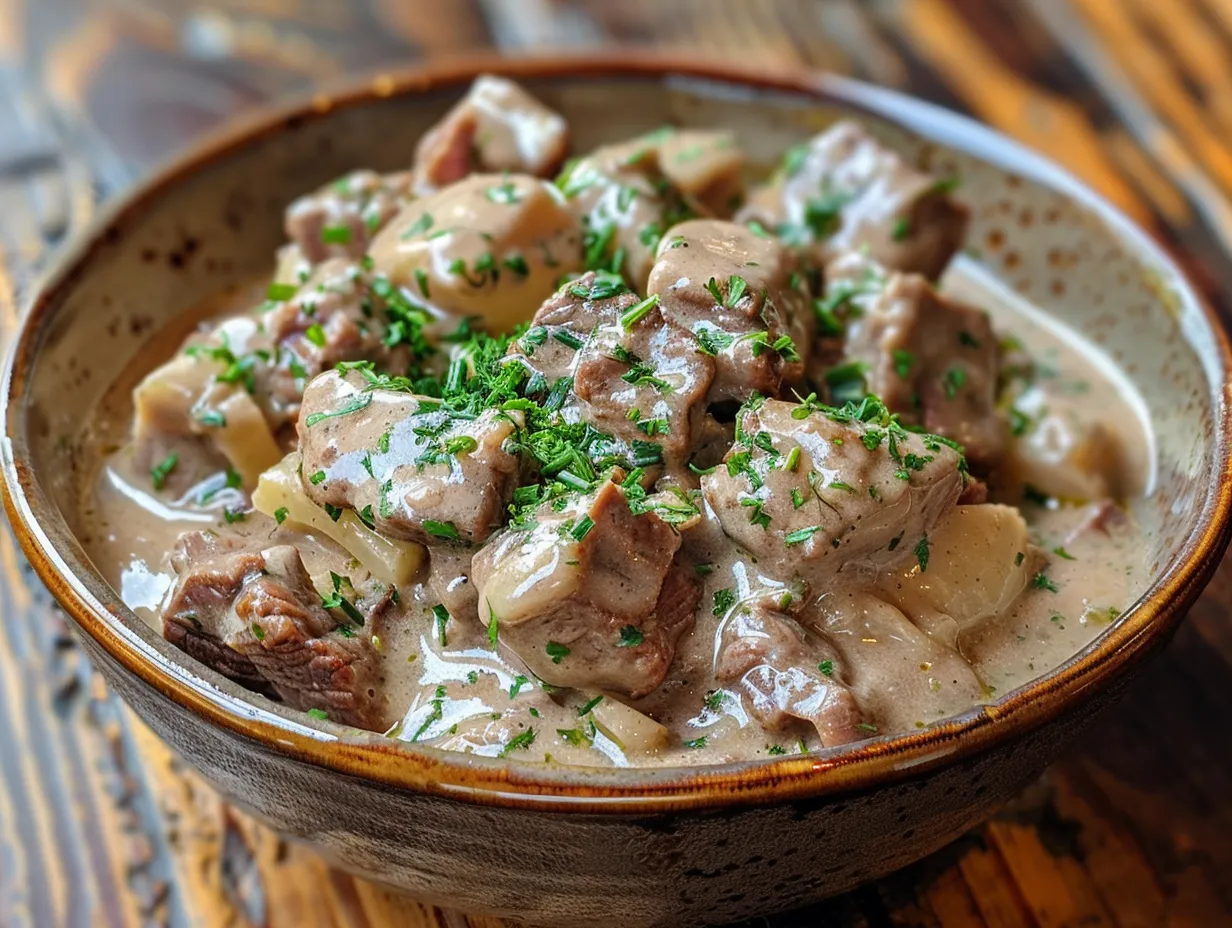 Hearty Slow Cooker Beef Stroganoff