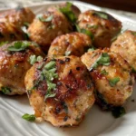 Homemade Chicken Meatballs on Plate