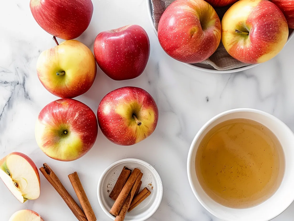 Ingredients for Crockpot Cinnamon Applesauce