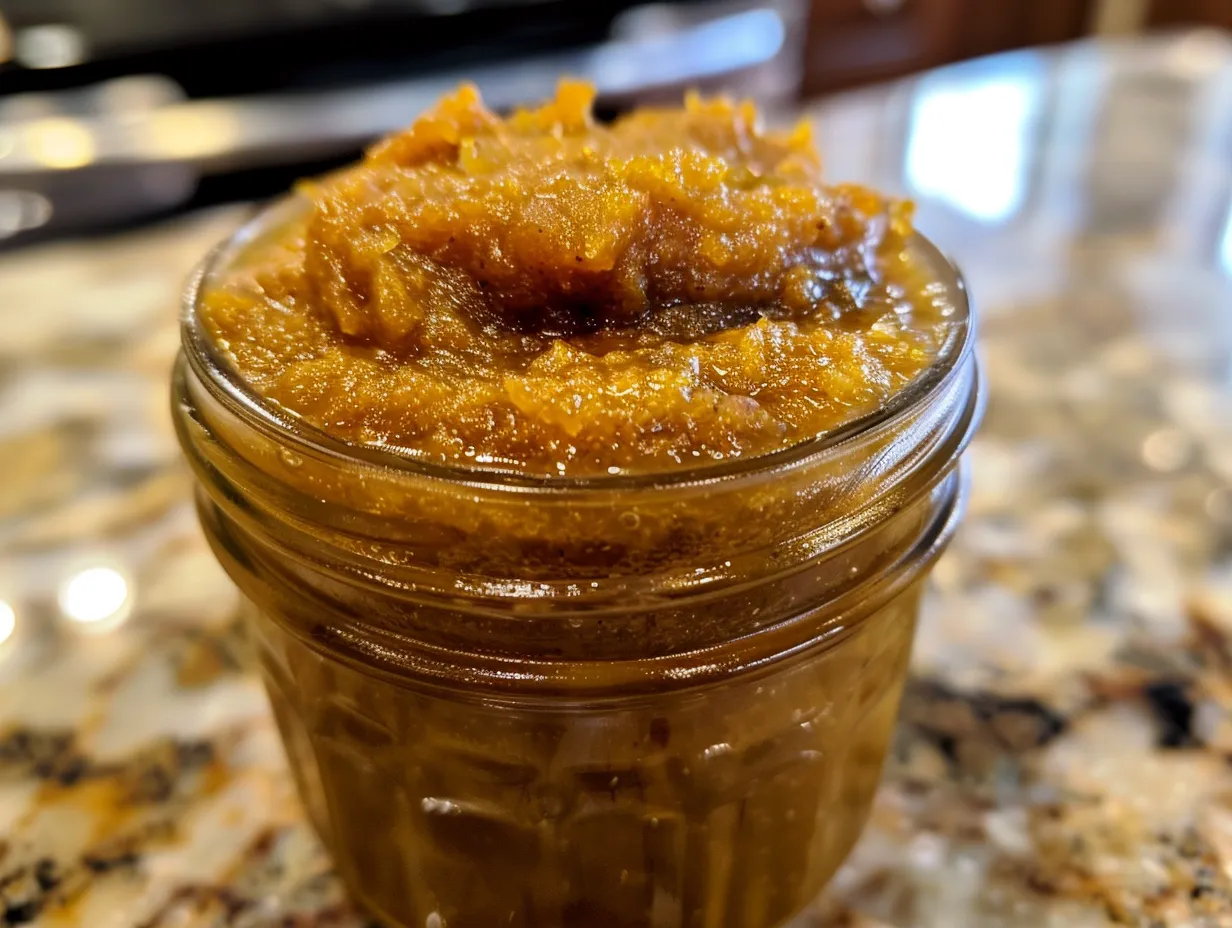 Jar of Homemade Spiced Pumpkin Butter