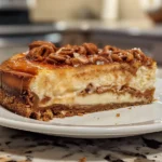 Overhead Shot of Cinnamon Roll Honeybun Cheesecake