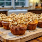 Pumpkin Streusel Muffins with Cream Cheese Filling Display