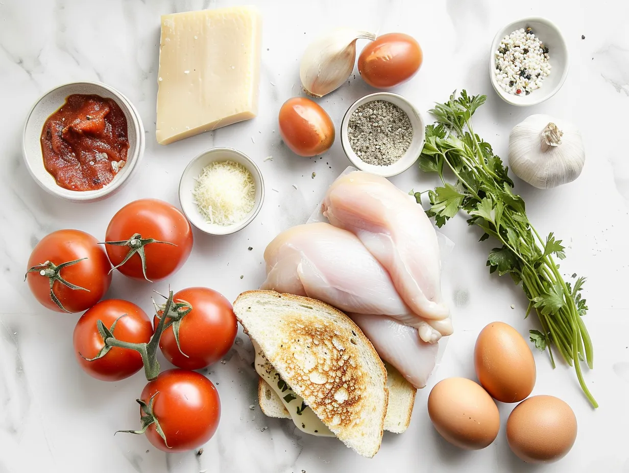 Ingredients for making Chicken Parmesan Grilled Cheese