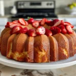 Strawberry Cream Cheese Pound Cake close up