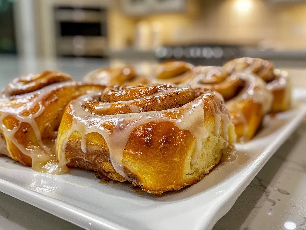 Warm Pumpkin Chai Cinnamon Rolls Fresh Out of the Oven