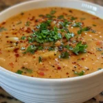 A steaming bowl of Cajun Potato Soup