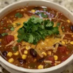 A vibrant bowl of Vegetarian Tortilla Soup