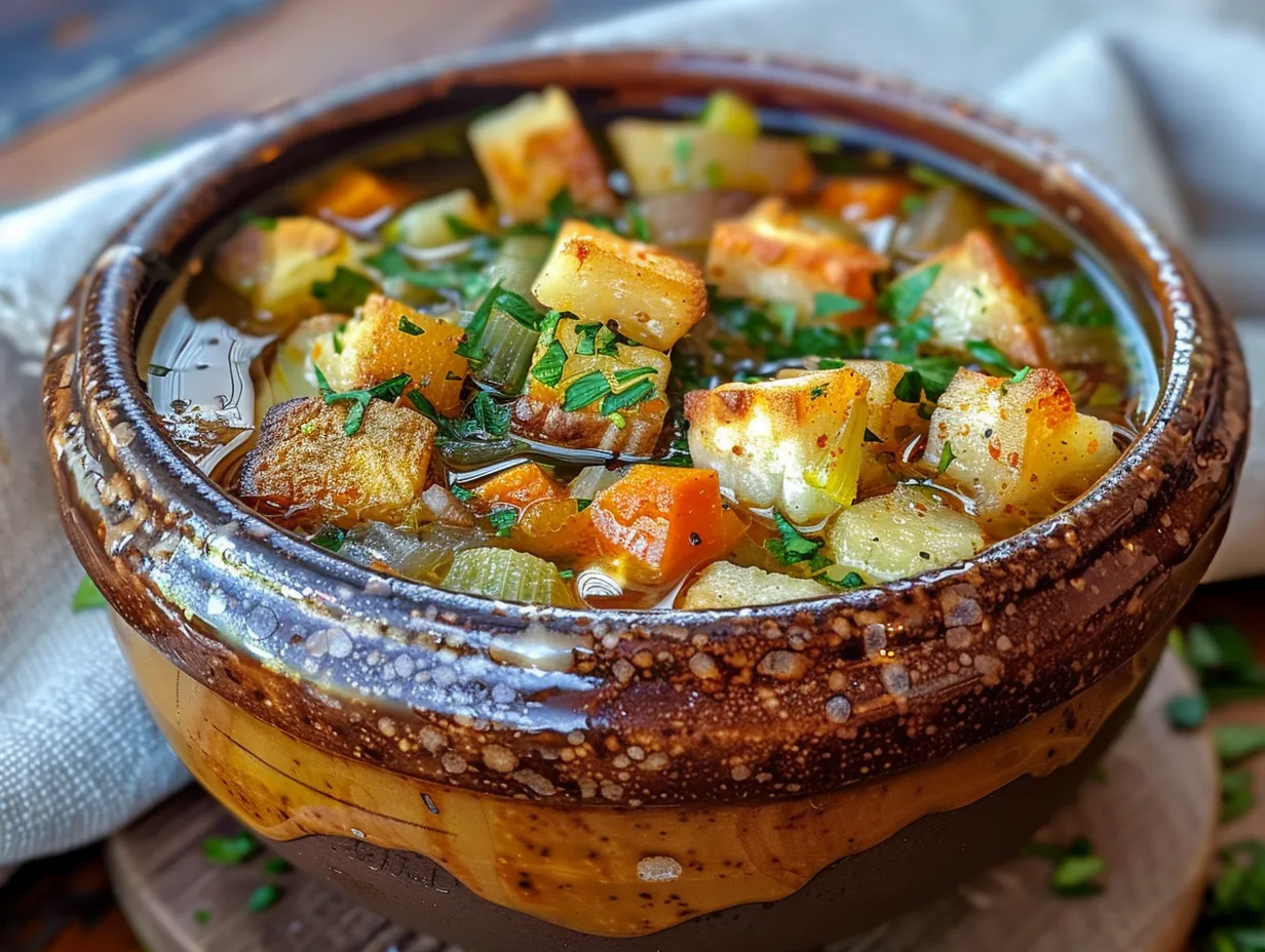 Bowl of Hearty Roasted Vegetable Soup