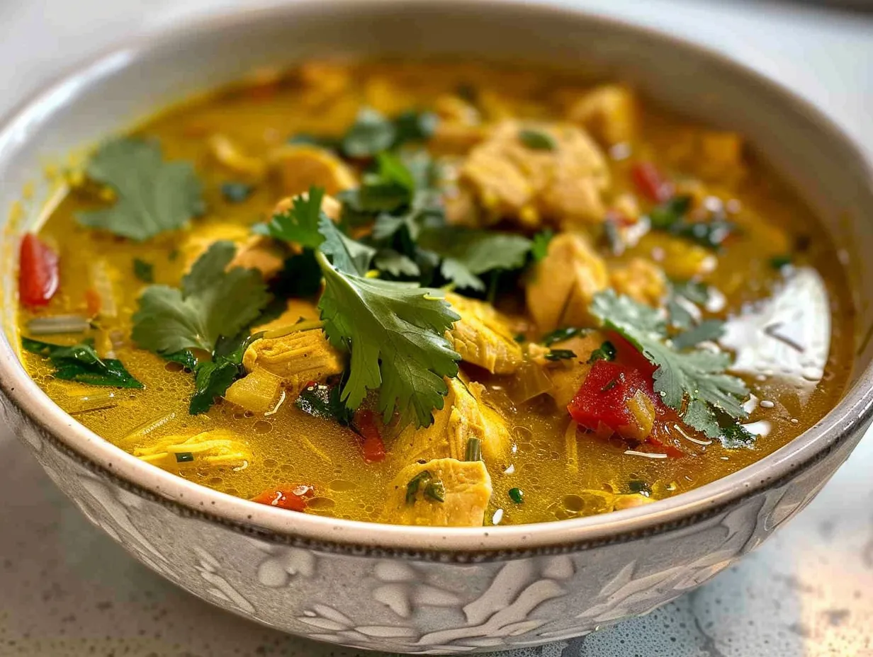 Bowl of Turmeric Chicken Soup