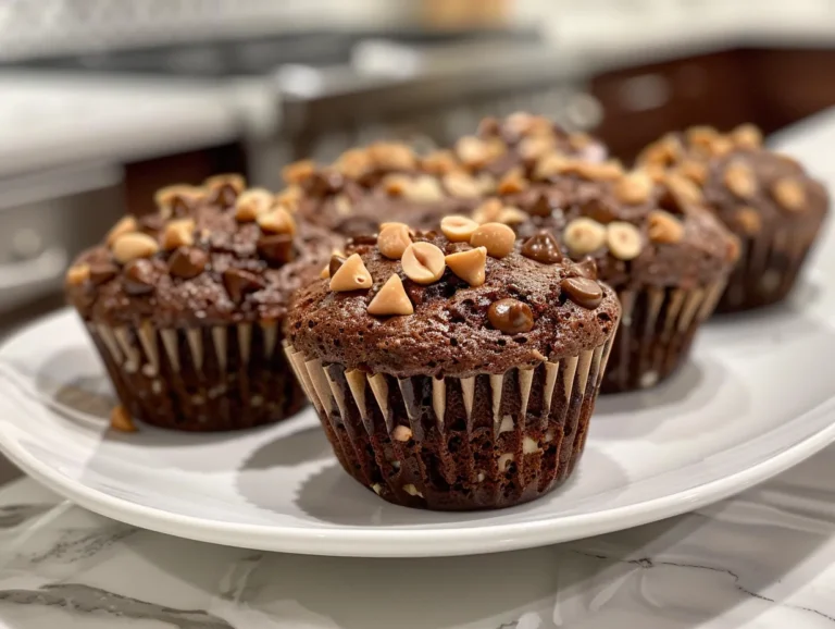 Chocolate Hazelnut Muffins Fresh Out of the Oven