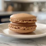 Close up shot of a colorful plate of macarons