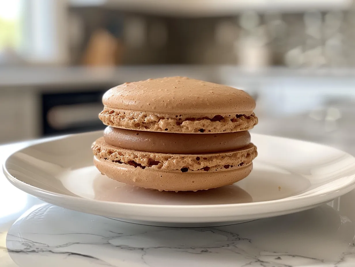 Close up shot of a colorful plate of macarons