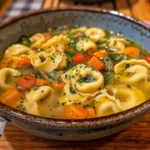 Comforting Bowl of Tortellini Vegetable Soup
