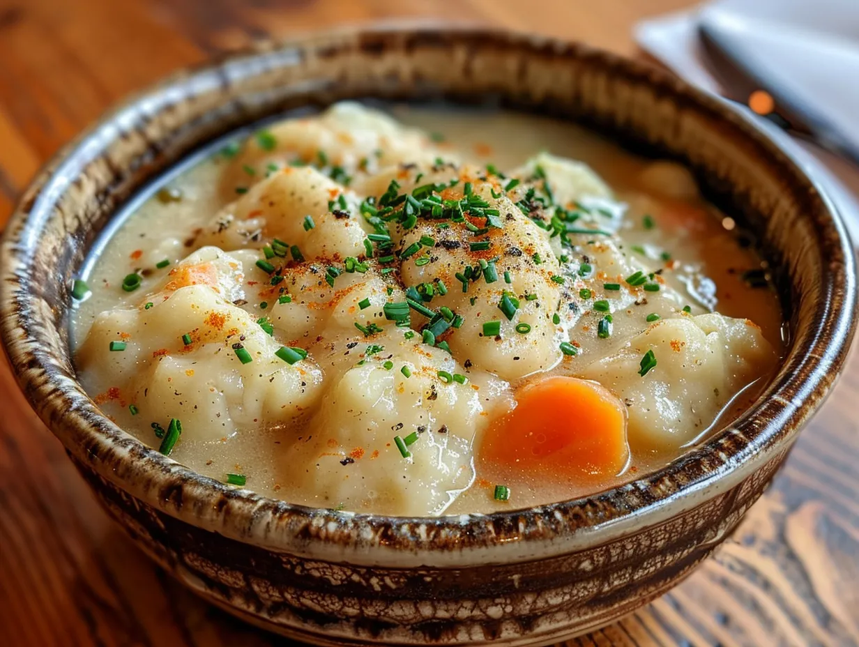 Cozy Bowl of Chicken and Dumpling Soup