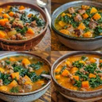 Cozy Bowl of Sausage Sweet Potato Kale Soup