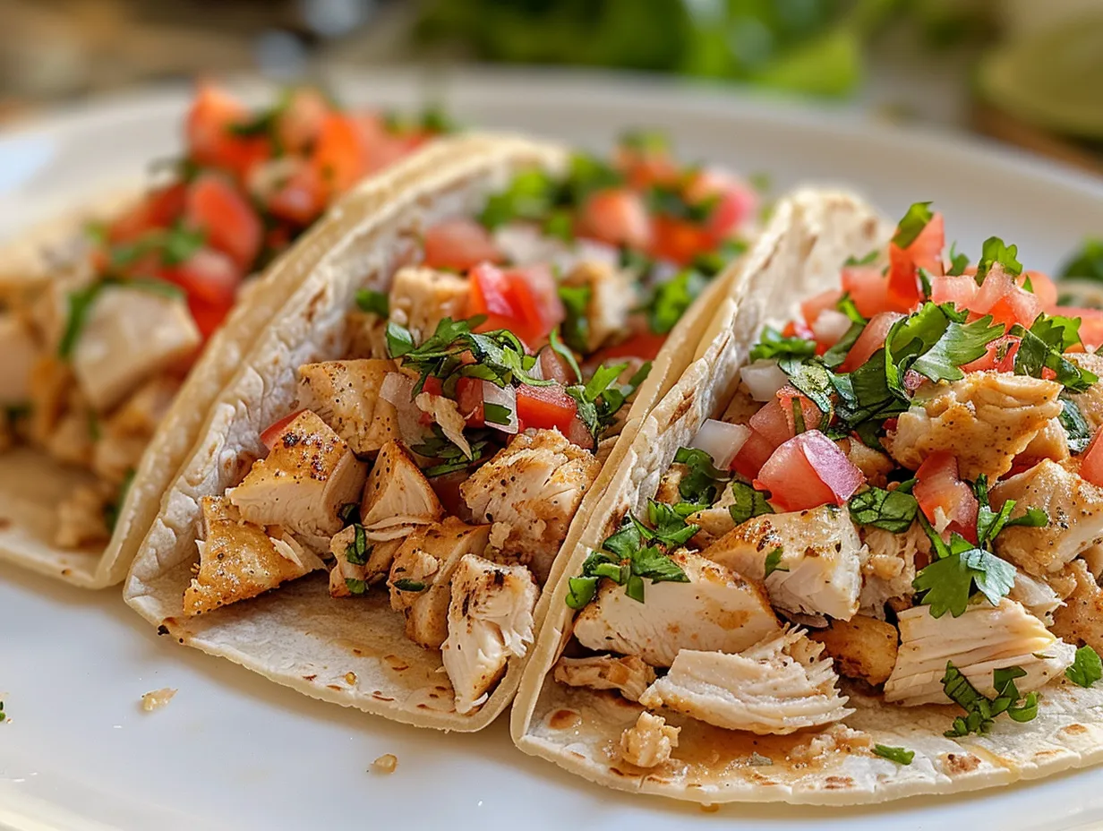 Delectable Chicken Tacos Display
