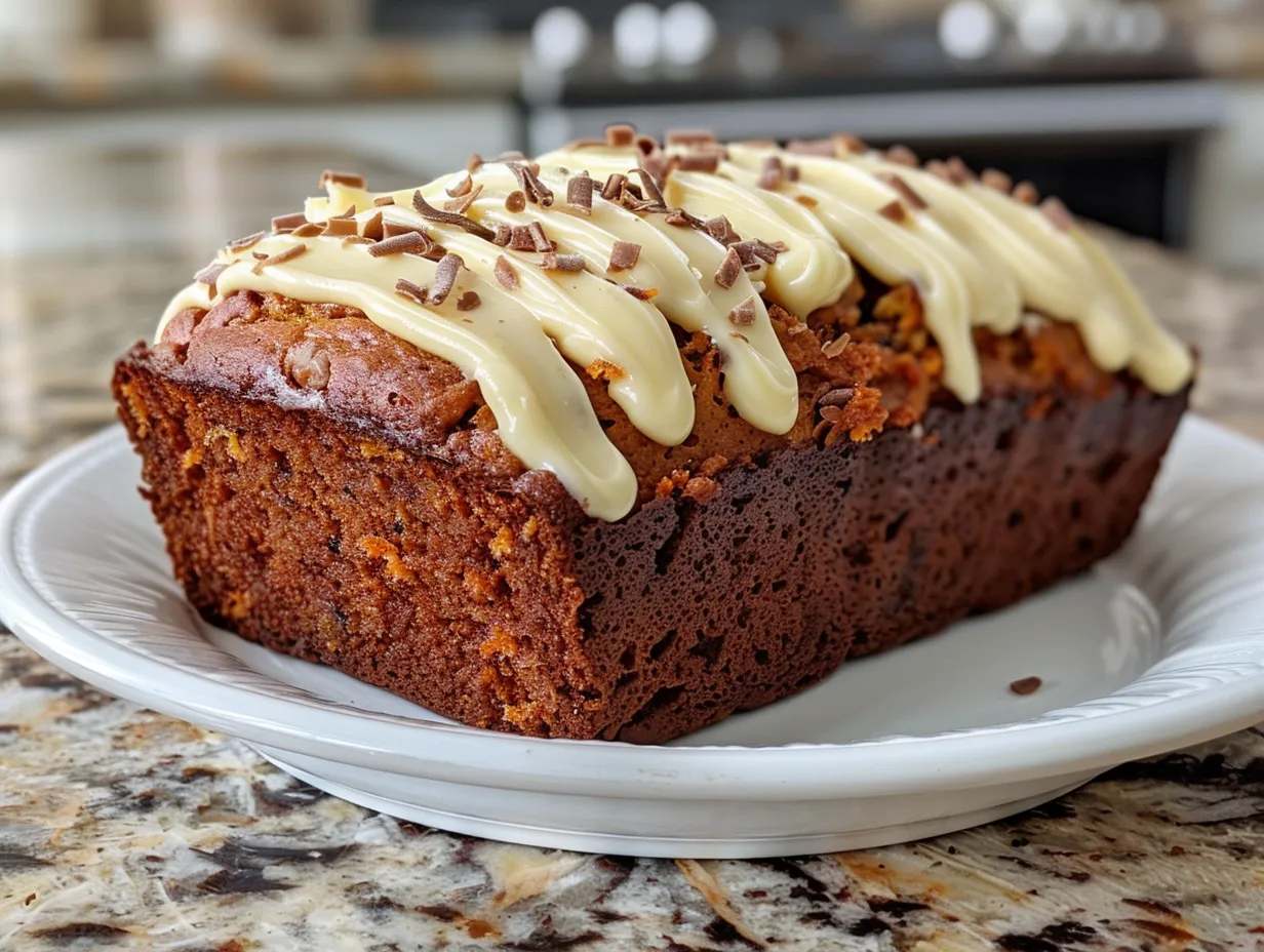 Delicious Banana Carrot Bread with Cream Cheese Frosting