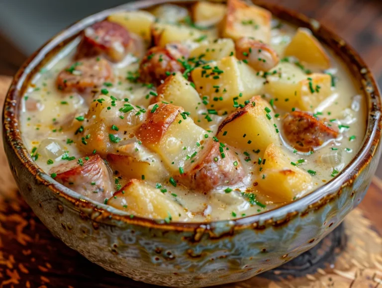 Delicious Bowl of Potato and Sausage Chowder