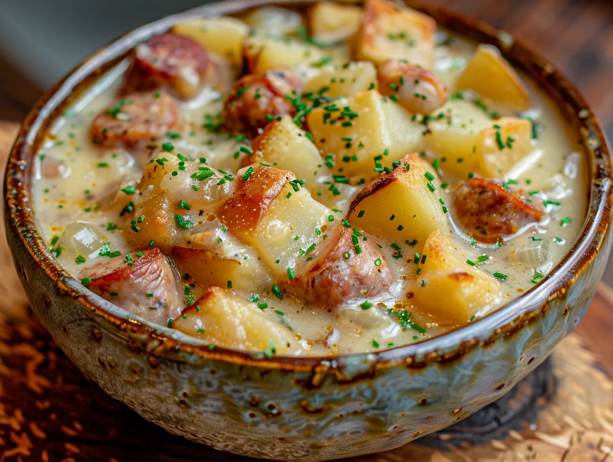 Delicious Bowl of Potato and Sausage Chowder