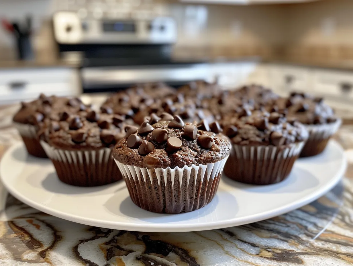 Delicious Chocolate Zucchini Muffins on Display
