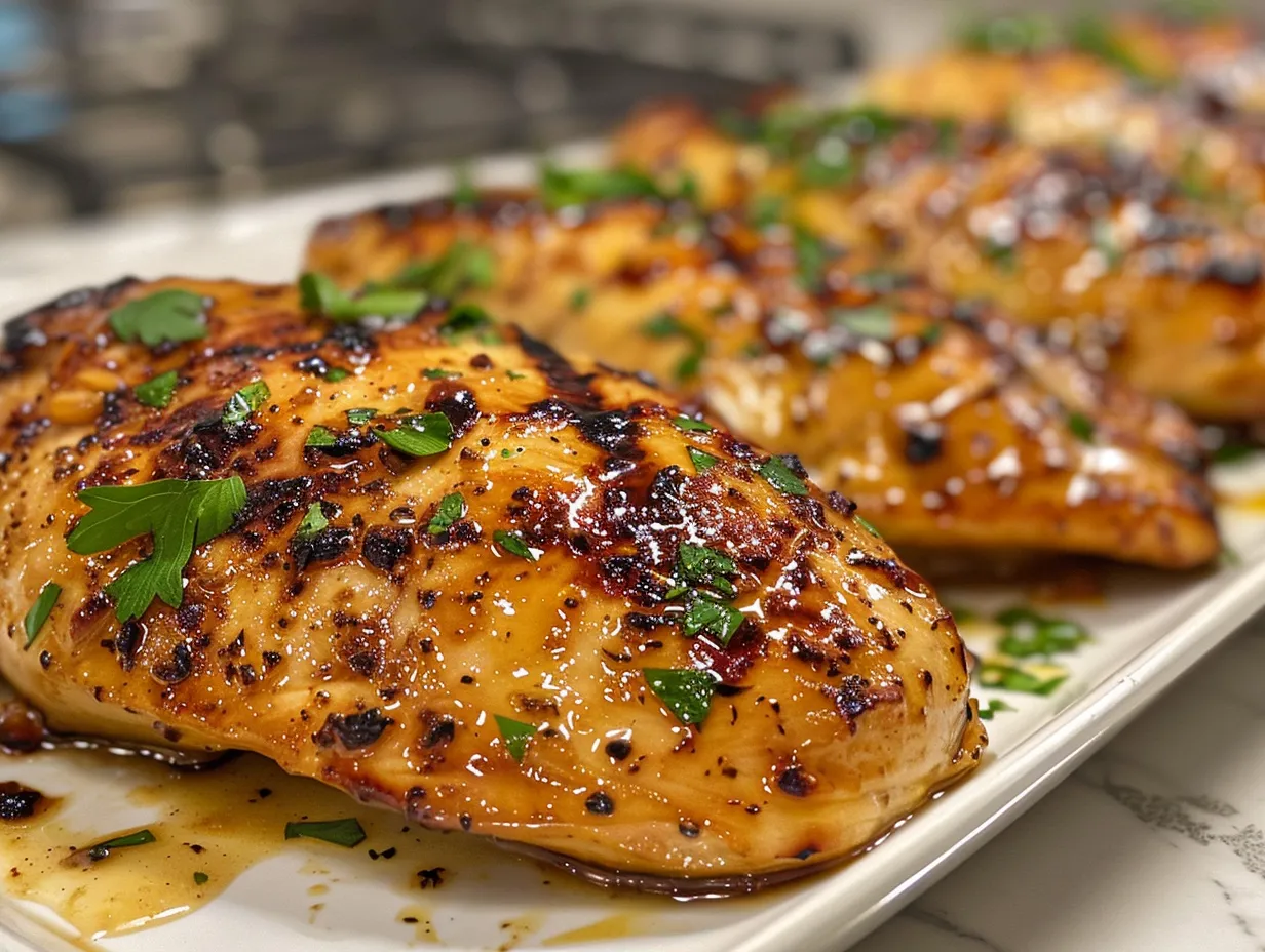 Delicious Garlic Butter Chicken served over rice