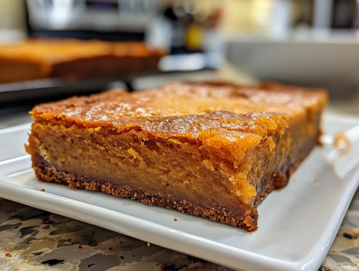 Delicious Pumpkin Bars on a Wooden Surface