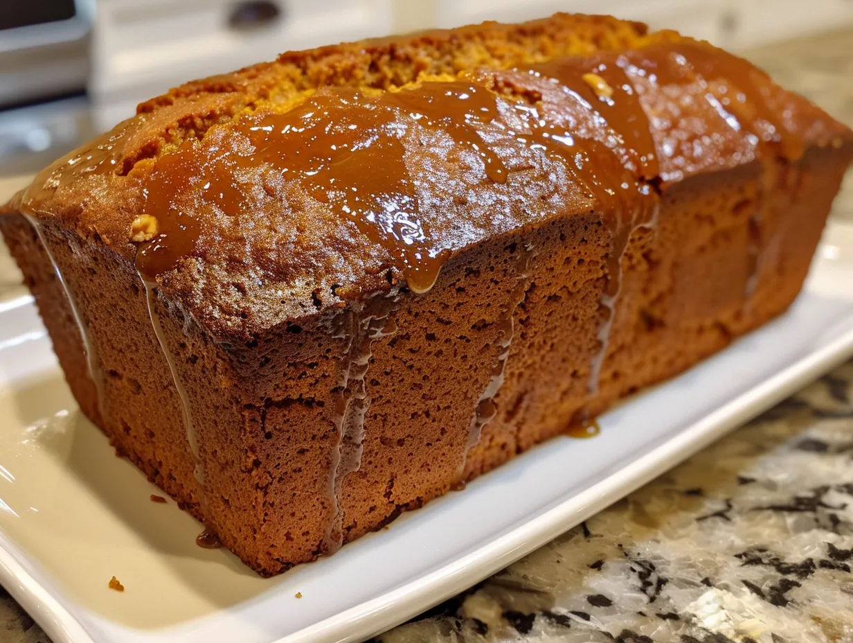 Delicious Pumpkin Bread with Brown Butter Maple Glaze