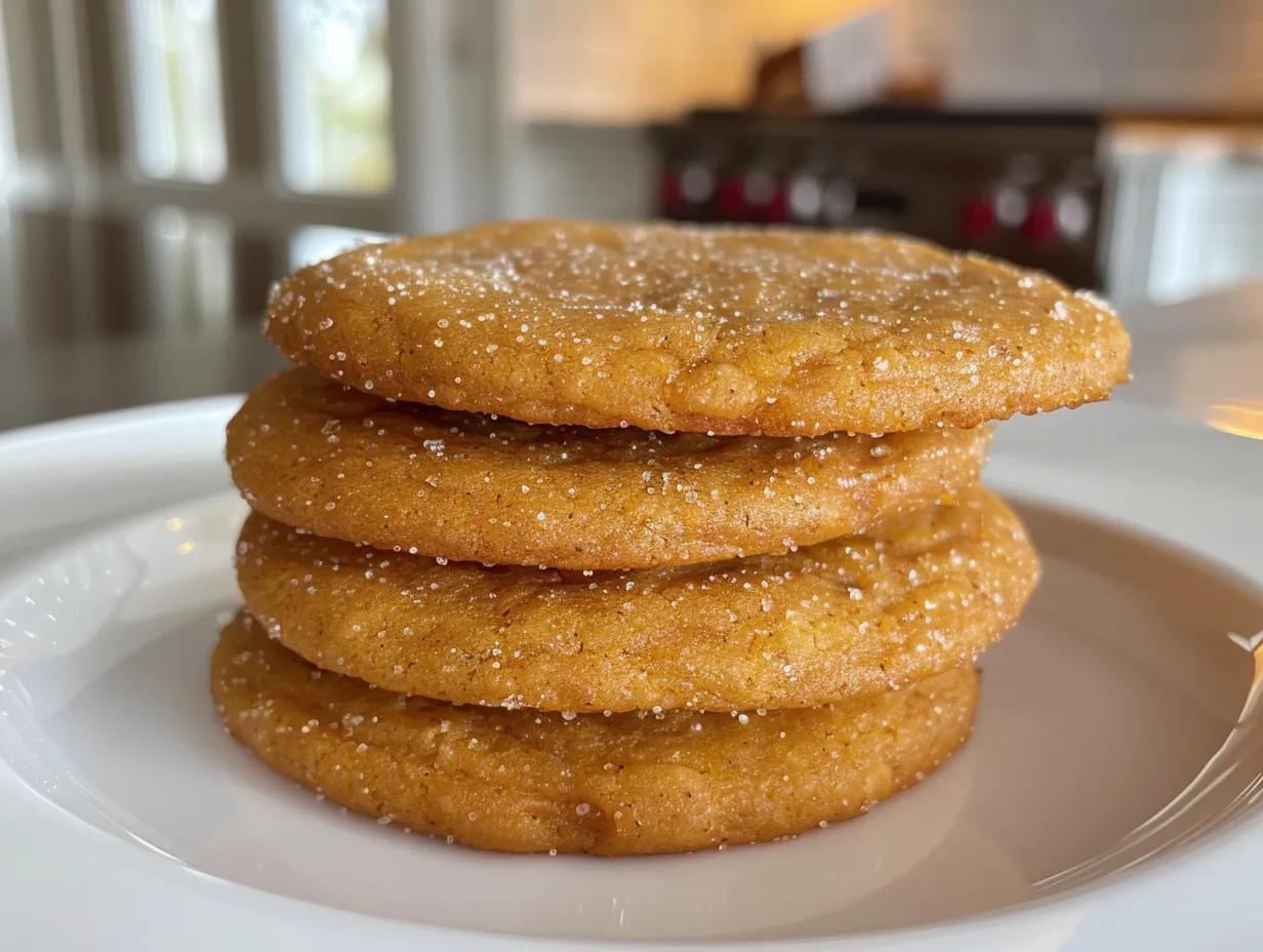 Delicious pumpkin sugar cookies on a festive fall background