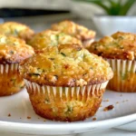 Fresh Zucchini Muffins on a Wooden Board