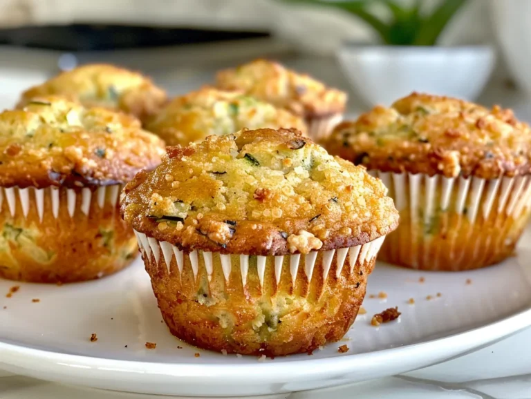 Fresh Zucchini Muffins on a Wooden Board