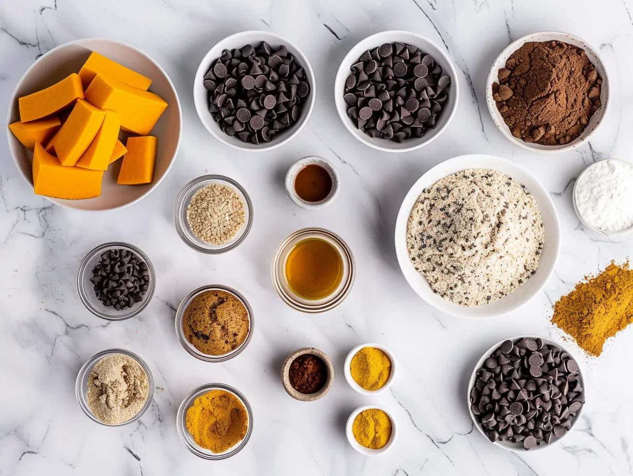 Ingredients for Gluten Free Pumpkin Chocolate Chip Muffins Recipe