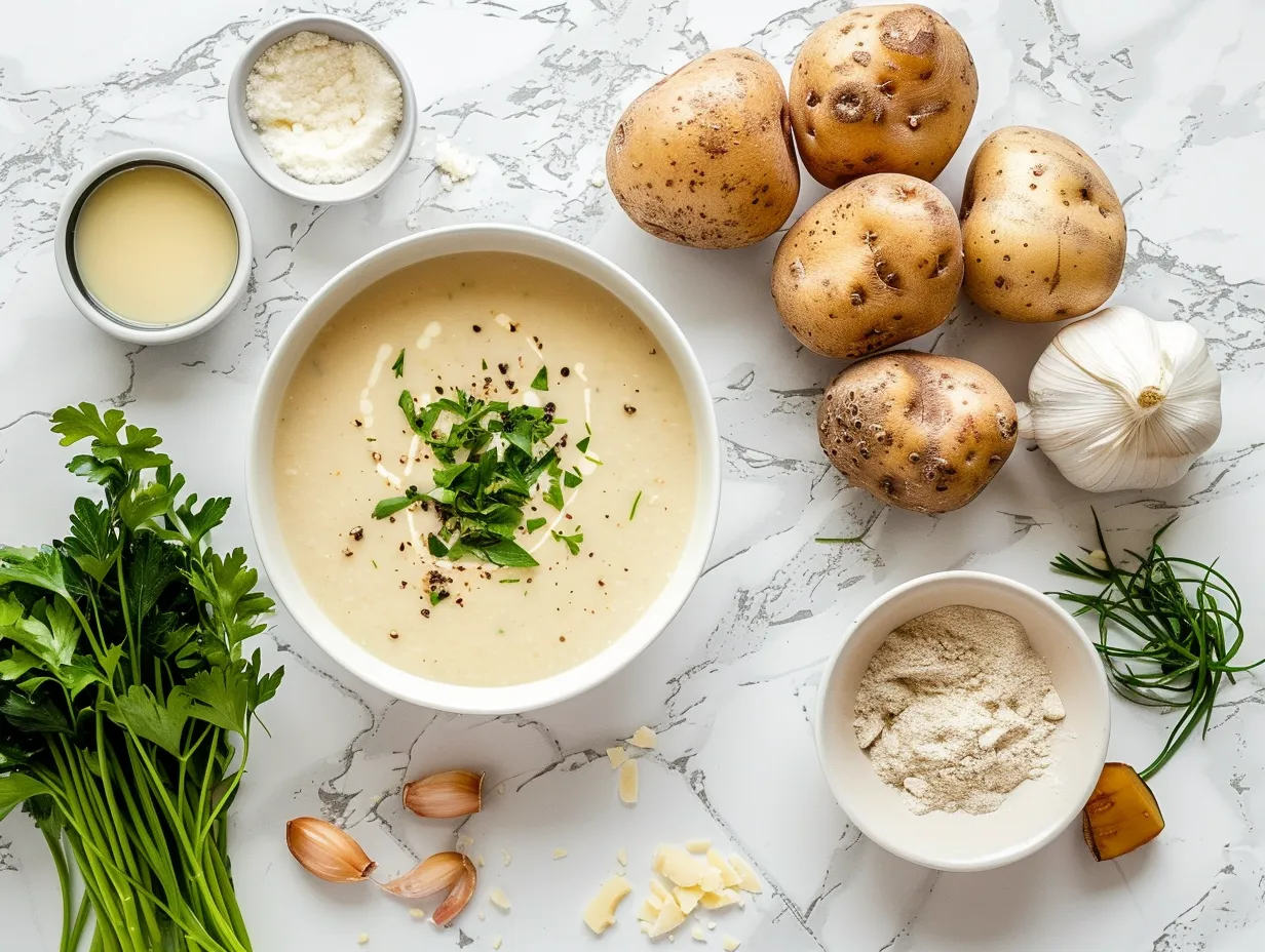 Ingredients needed to make Loaded Baked Potato Soup