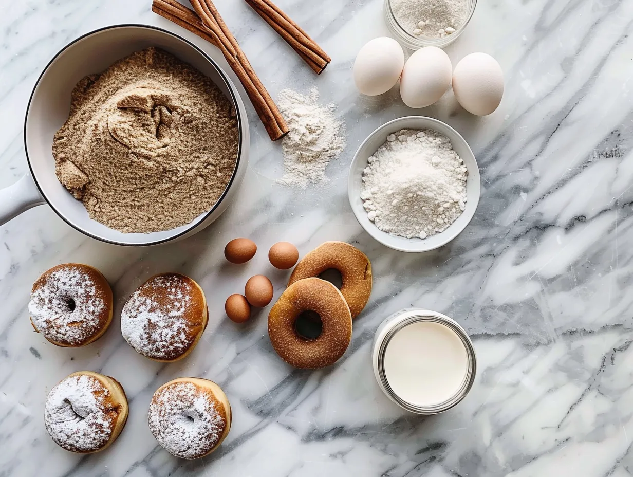 Ingredients needed to make Pumpkin Cinnamon Sugar Donuts
