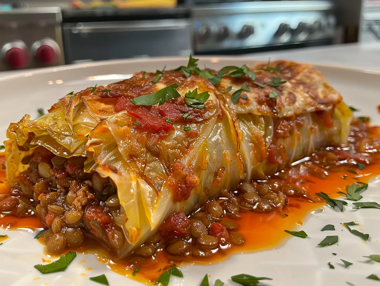 Lentil Bolognese Stuffed Cabbage Rolls - A Delicious Twist on a Classic