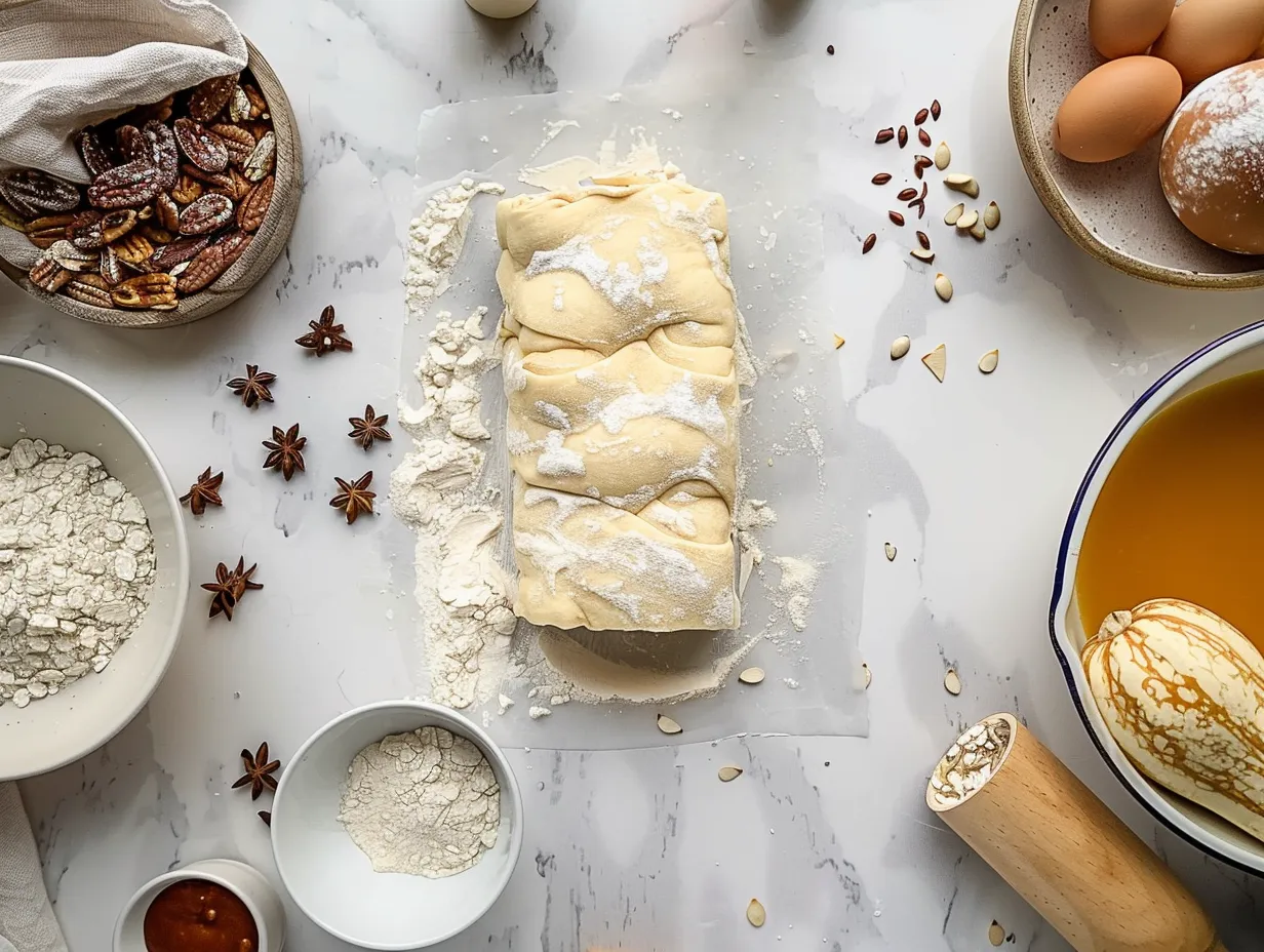 Ingredients needed to make pumpkin cannoli cake roll