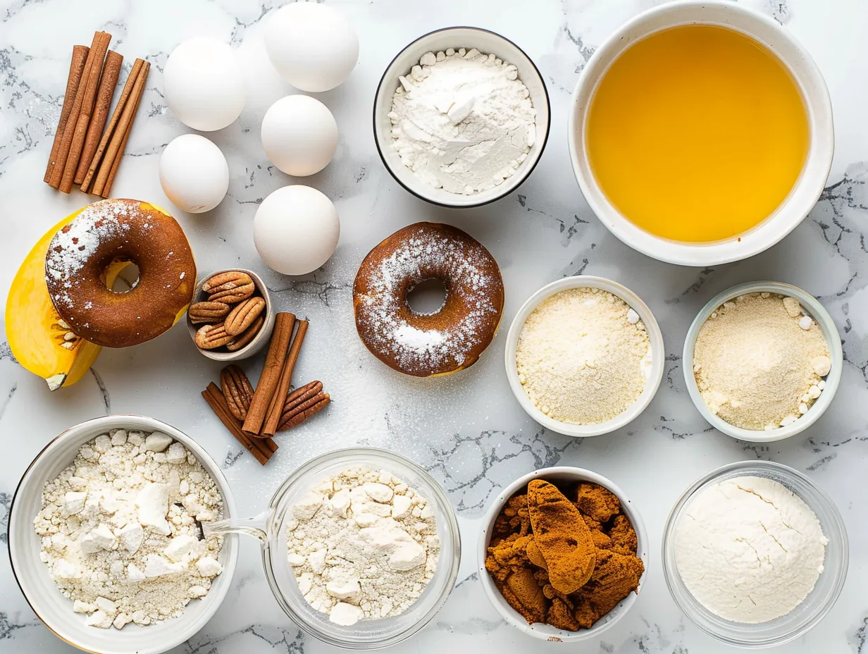 Ingredients for Baked Pumpkin Donuts recipe