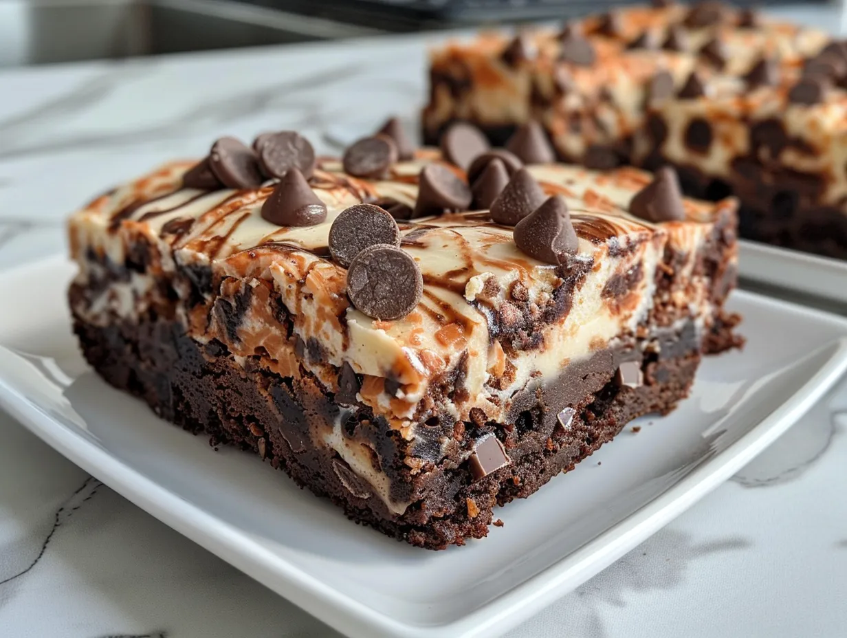 Spooky and delicious loaded cream cheese Halloween brownies